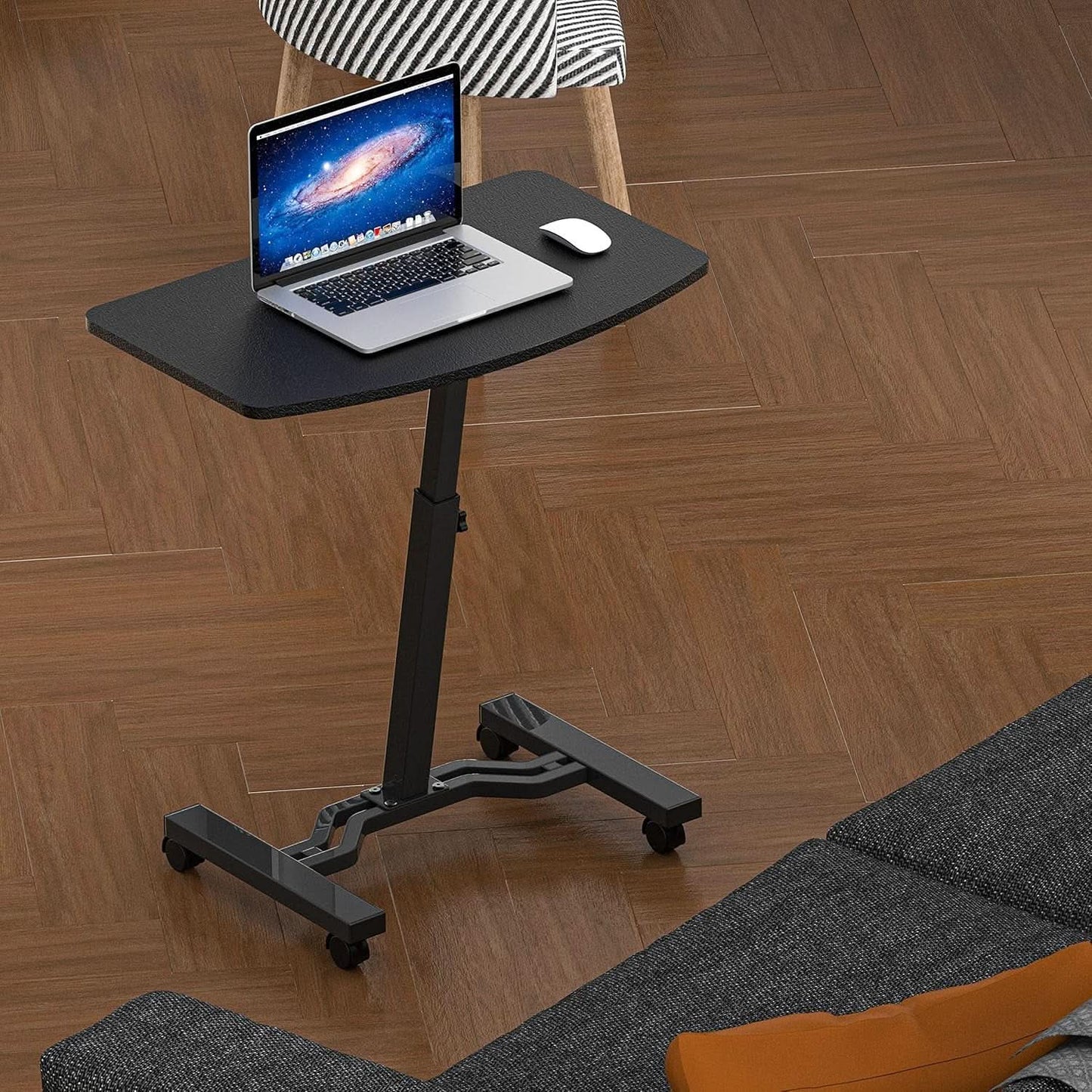 Height Adjustable Mobile Laptop Cart 28 To 33 Inches Black from PriceLows™
