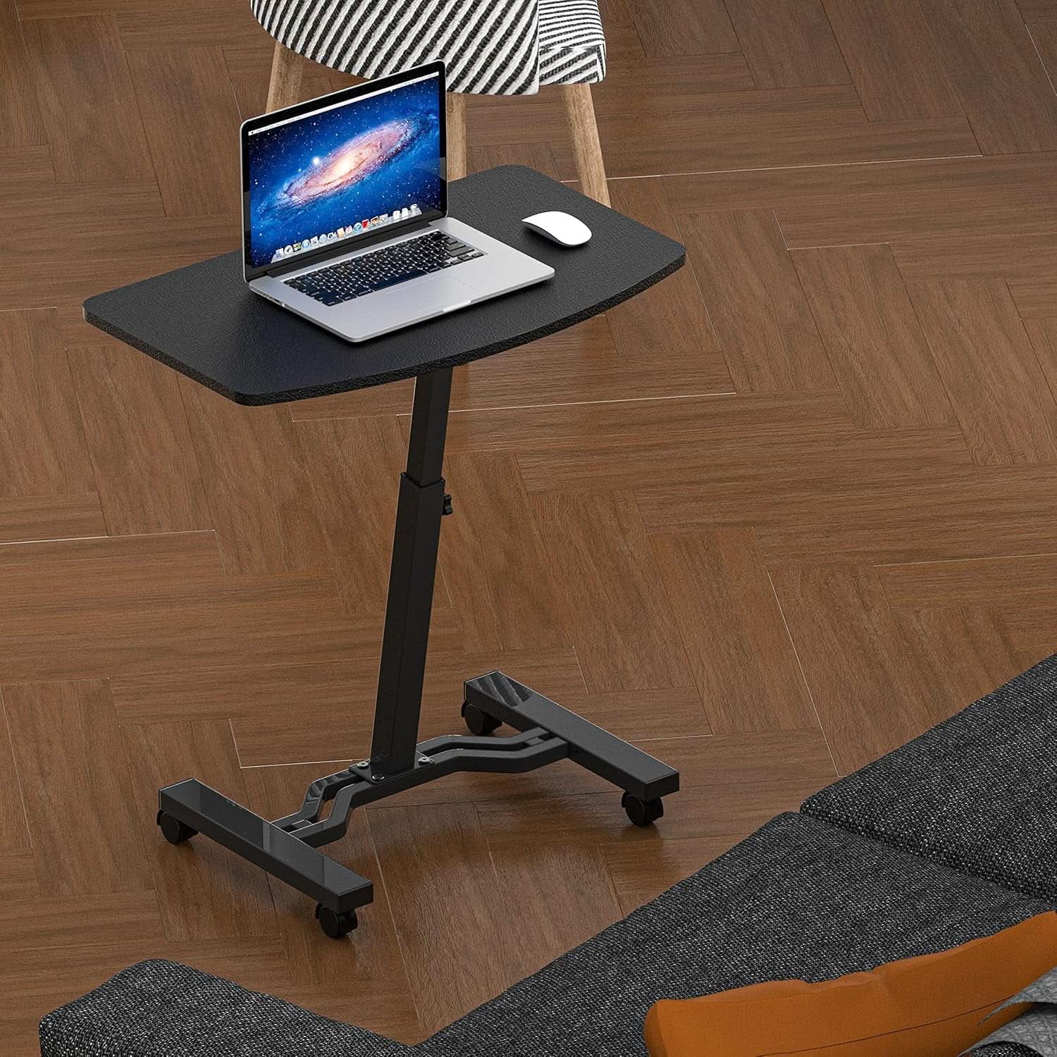 Height Adjustable Mobile Laptop Cart 28 To 33 Inches Black from PriceLows™