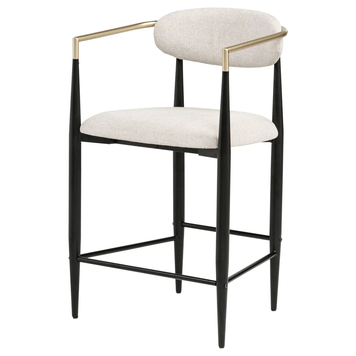 Tina Fabric Upholstered Counter Chair Beige (Set of 2) Counter Height (24"-27") | 22 x 20.75 x 37.25 in | Linen & Fabric | Home