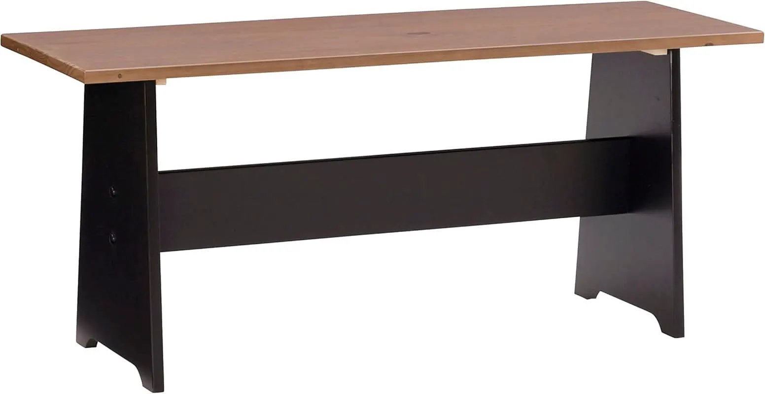 Black Pecan Five Seat Dining Set With Storage Benches from PriceLows™