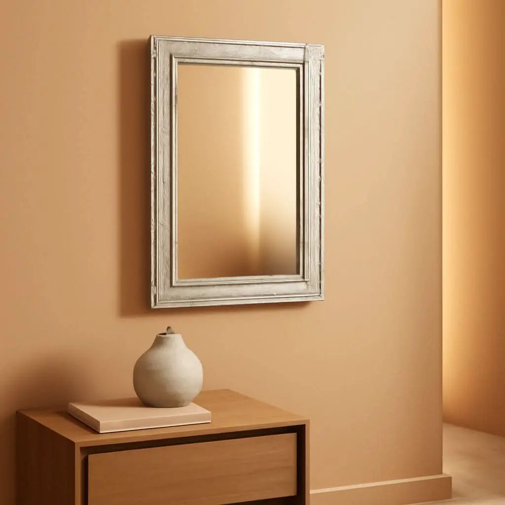 Wall Mirror Wood Framed Rustic Rectangle Small Decorative from PriceLows™