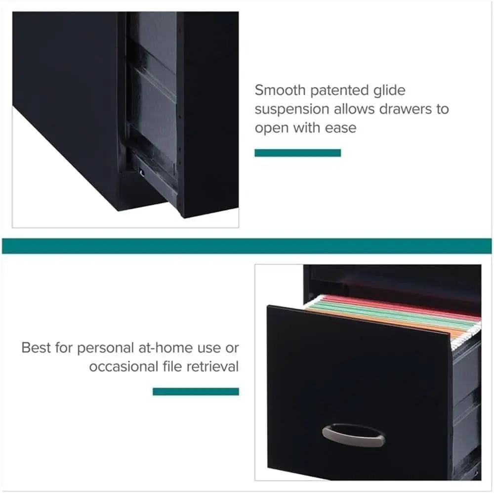 Cooper 3-Drawer Letter File Cabinet Black for Office from PriceLows™