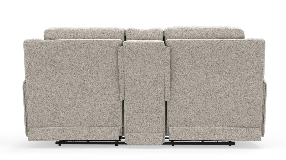 Micah Power Headrest Power Deep Seat Reclining Console Loveseat | 86 x 45 x 44 in | Living Room Furniture | Oatmeal