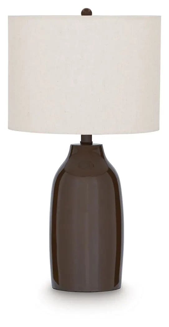 Jyler Terracotta Table Lamp | 13.5 x 13.5 x 24.75 in | Fabric | Brown