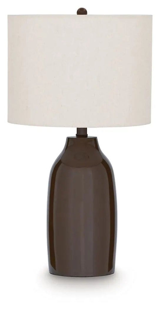 Jyler Terracotta Table Lamp | 13.5 x 13.5 x 24.75 in | Fabric | Brown