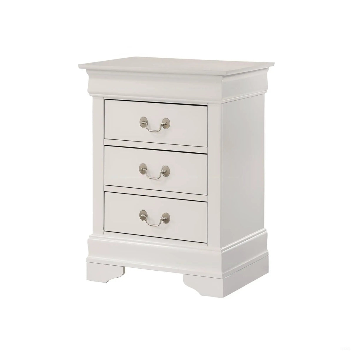 Louis Phillipe Nightstand | Traditional Wood Design | English Dovetailed Drawers | Metal Center Guides