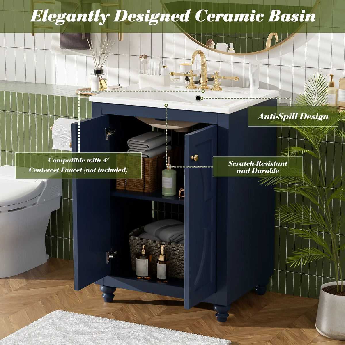Bathroom Vanity | Soft Close Hinges | Back Open Design