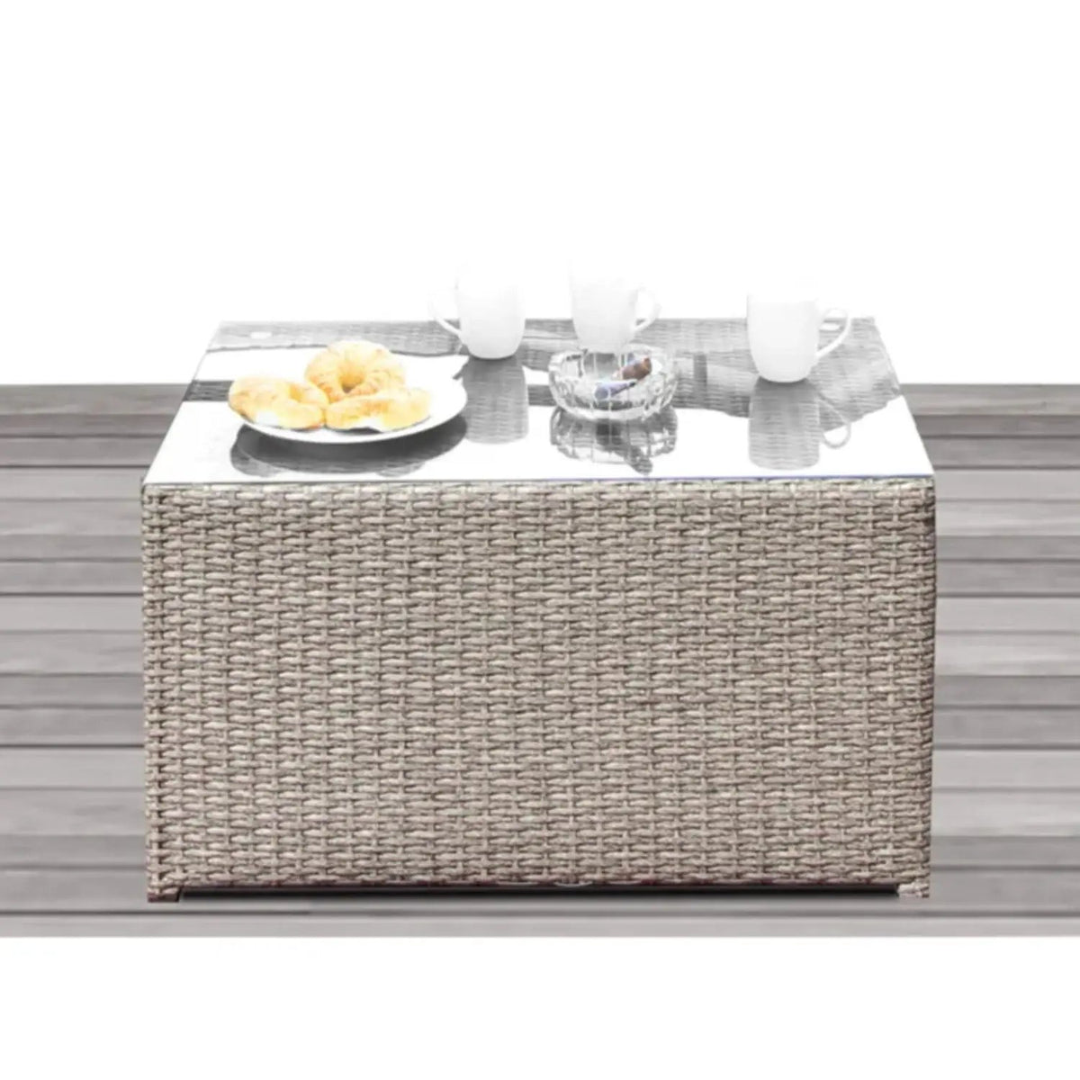 Rectangular Coffee Table | Glass Top | Sturdy Base | 33 Inch Width