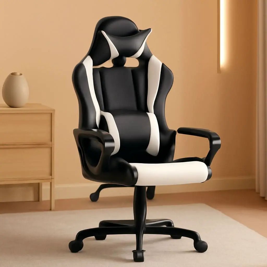 Ergonomic Gaming Chair White With Lumbar Support High Back from PriceLows™