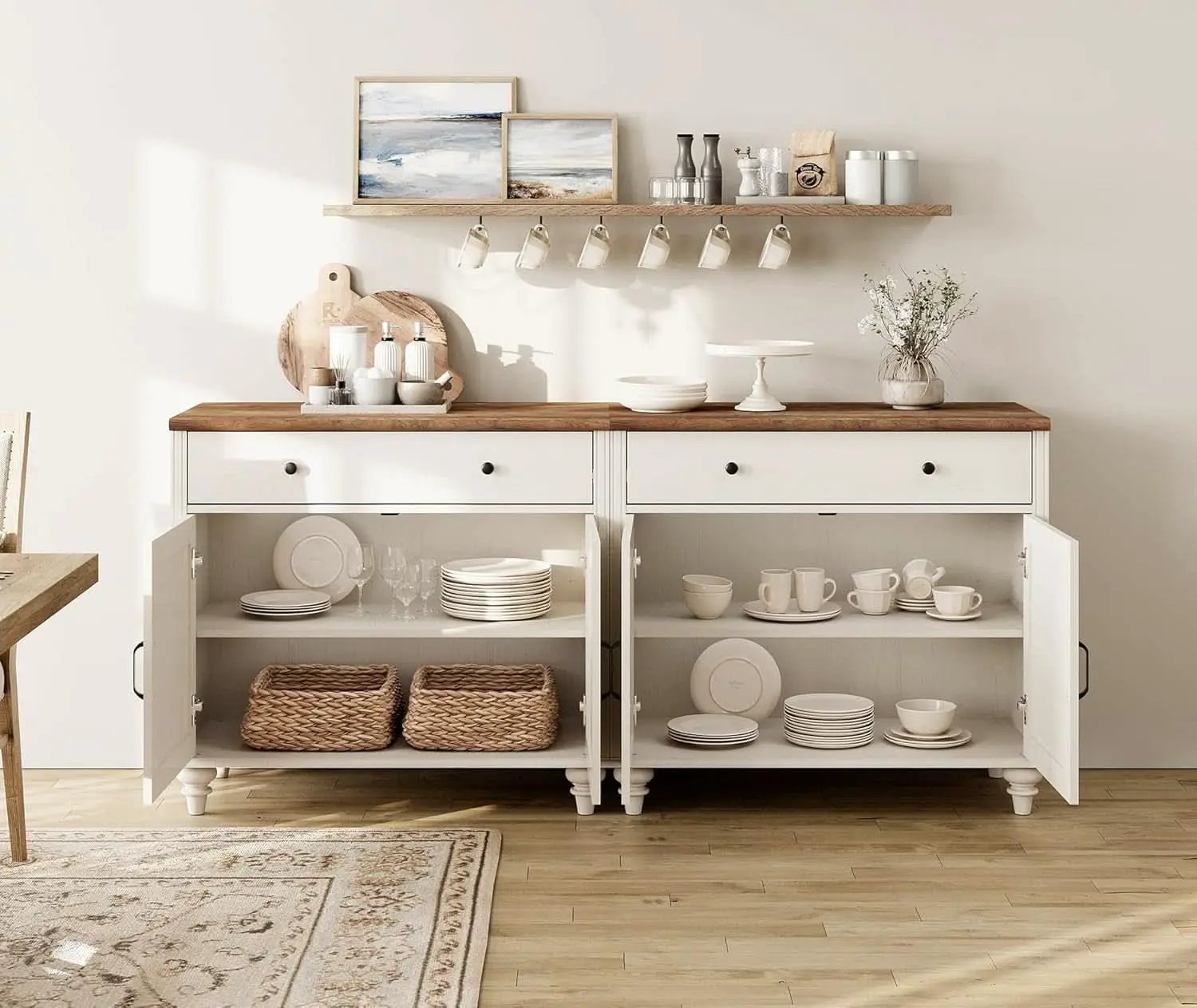 68 Inch Buffet Cabinet With Storage Modern Farmhouse from PriceLows™