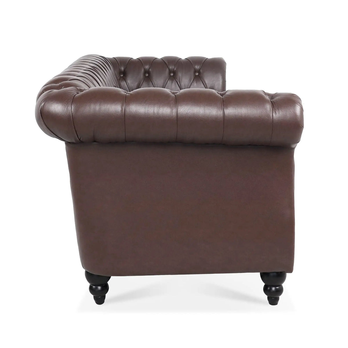 Rolled Arm Chesterfield Sofa | 3 Seater | Staggered Deep Pull Buckles | TB117 Compliant