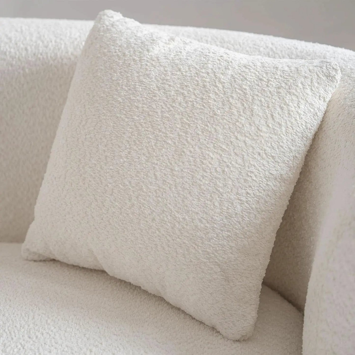 White Boucle Curved Sectional Sofa Modular Living Room from PriceLows™