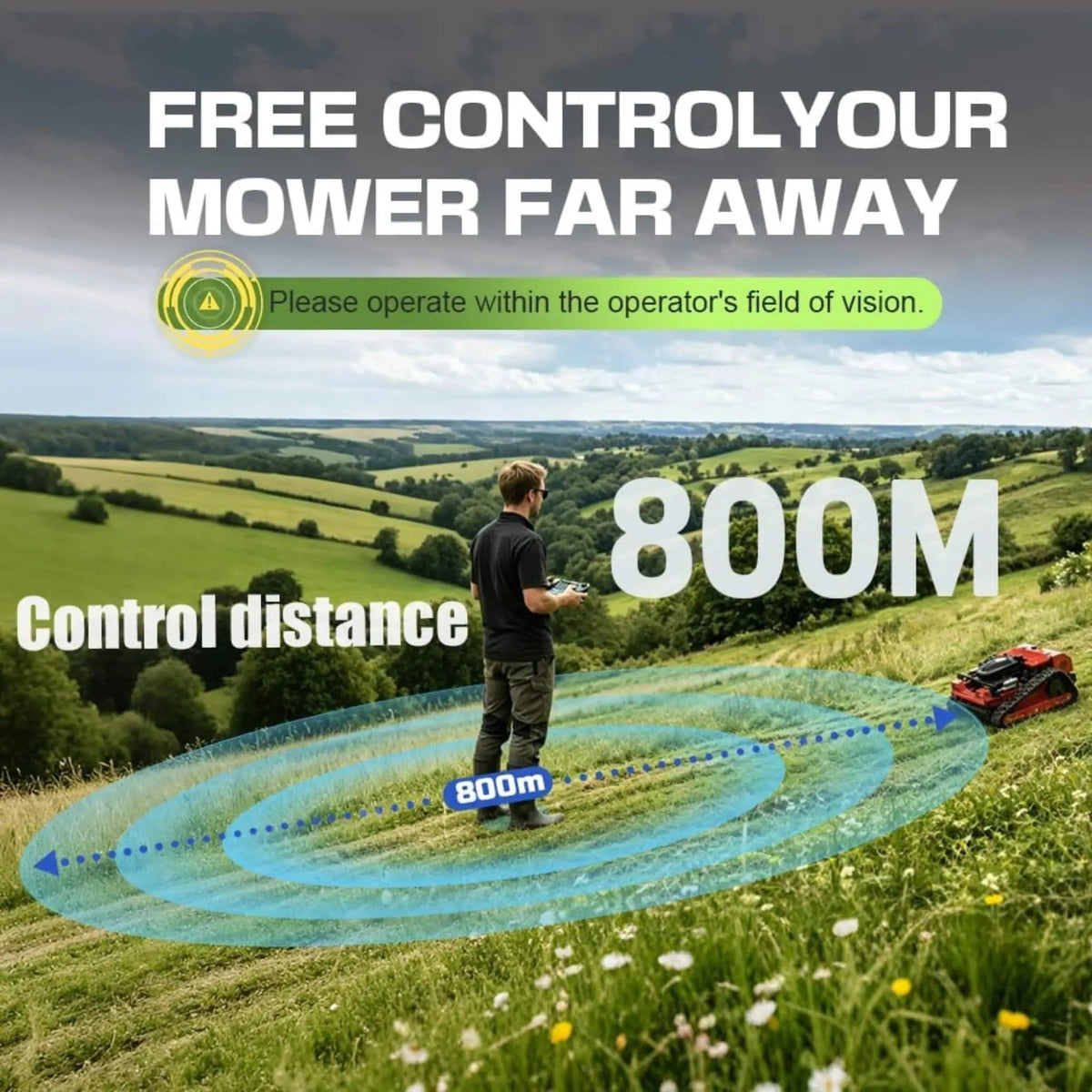 Heavy Duty 9HP 225CC Remote Controlled All Terrain Gas Powered Lawn Mower With 21 | 9 HP | 21 Inch | Robotic Mower