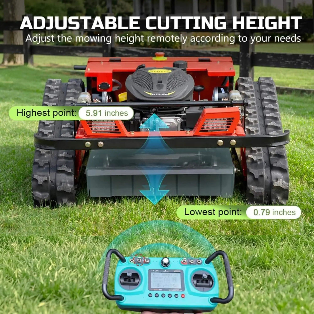 Heavy Duty 9HP 225CC Remote Controlled All Terrain Gas Powered Lawn Mower With 21 | 9 HP | 21 Inch | Robotic Mower