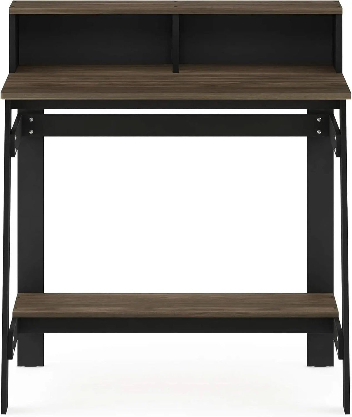 A Frame Computer Desk with Hutch Storage in Columbia Walnut from PriceLows™