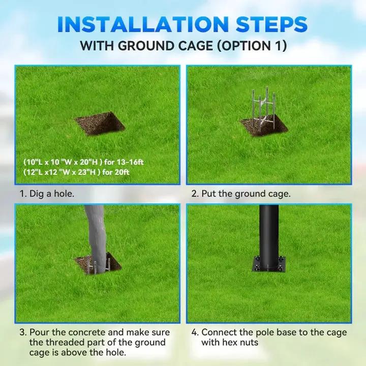 Solar Street Light With Pole | 50000 Lumen | IP65 Waterproof | 20Ft