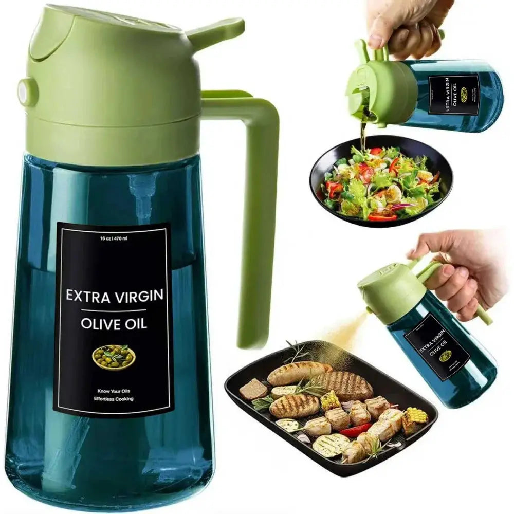 Olive Oil Sprayer | 470ml Capacity | Blue Glass For Cooking