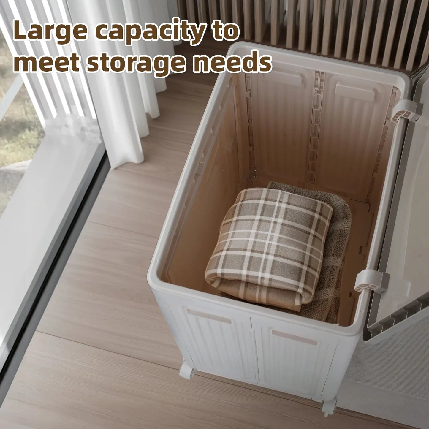 Foldable Storage Box with Wheels – Large Capacity, Dustproof & Multi-Purpose Storage Cabinet, Household Organizer Items from PriceLows™