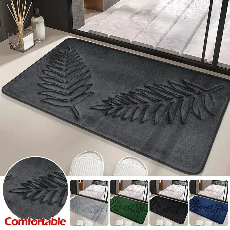 3 Piece Bathroom Mat Memory Foam Ultra Soft and Absorbent Leaf Bath Rugs Thick Washable For Bathroom Toilet Tub Mat Set from PriceLows™