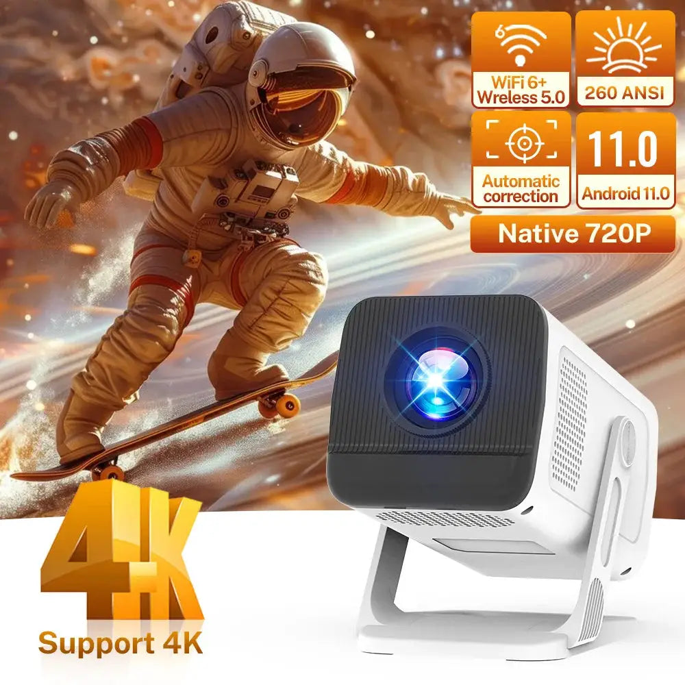 Portable Projector | Android 11 | 400 ANSI Lumens | WiFi 6