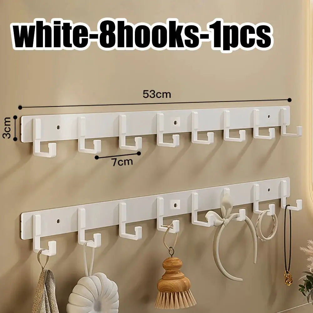 Kitchen space aluminum punch-free hooks are easy to install kitchen utensils storage hooks bathroom bathrobe towel hangers from PriceLows™