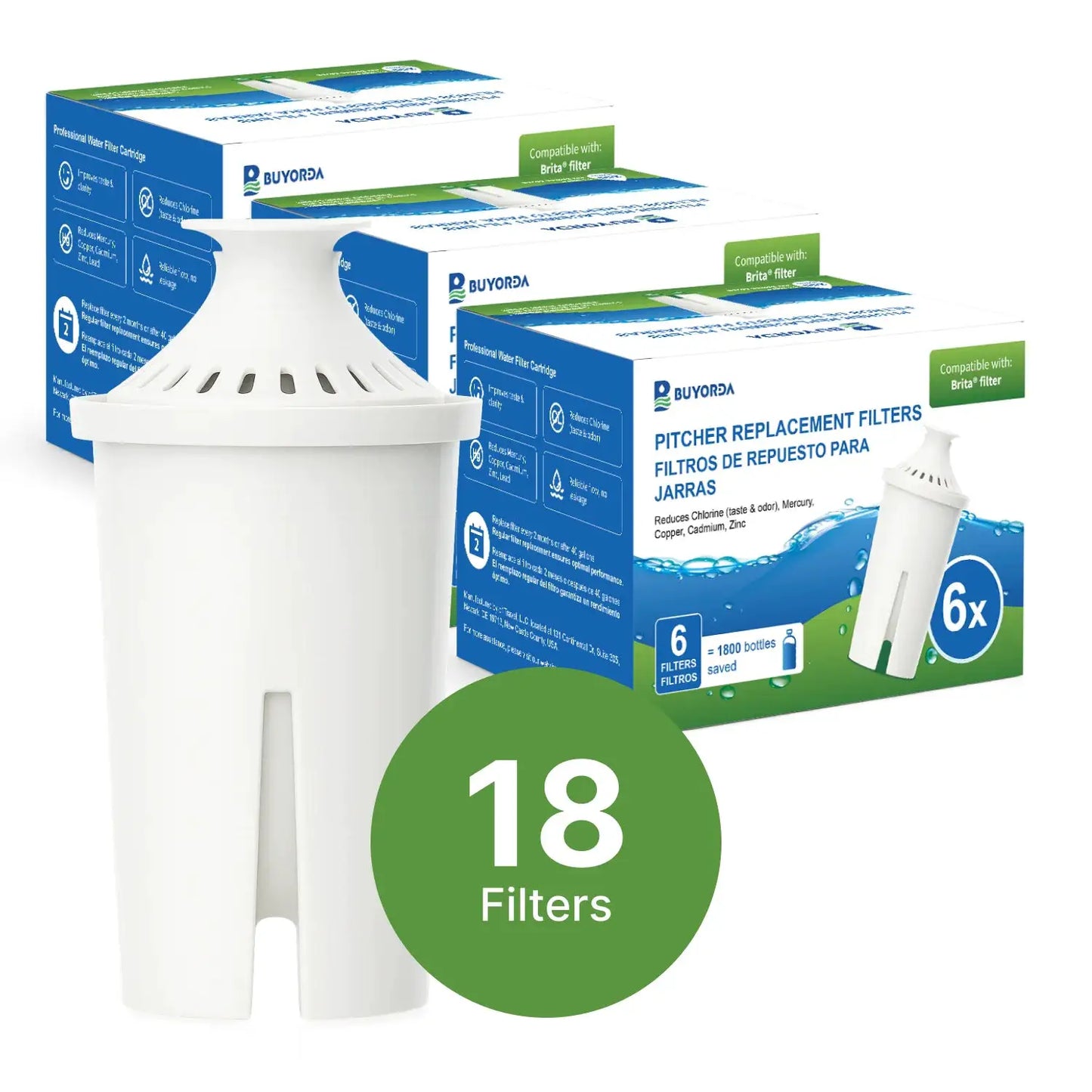 For Brita Water Pitcher Replacement Filters Compatible With Pitchers And Dispensers Except Stream Reduces Copper Cadmium Mercury from PriceLows™