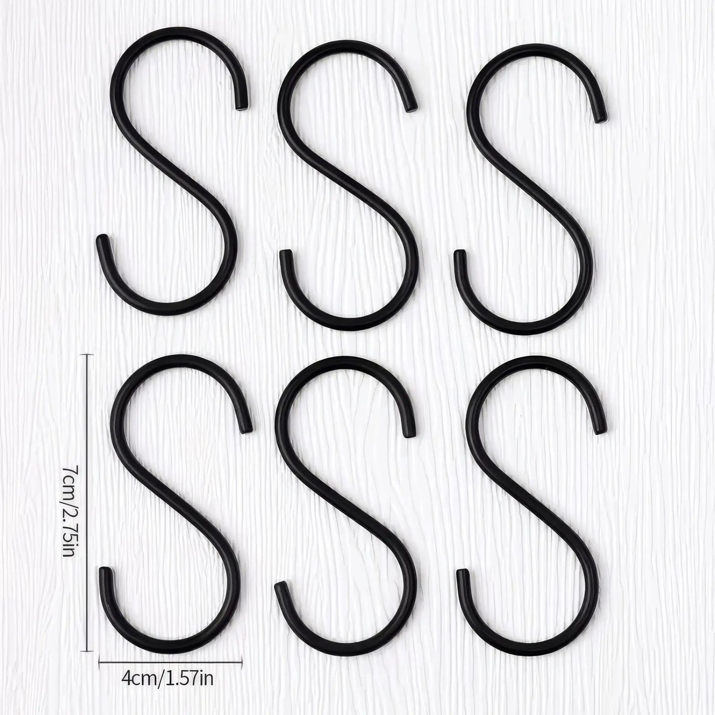 10/20 Black S-shaped Hooks, Wall Mounted Multifunctional Hooks, Used for Hanging Plants, Kitchens, Wardrobes, Black Hooks from PriceLows™