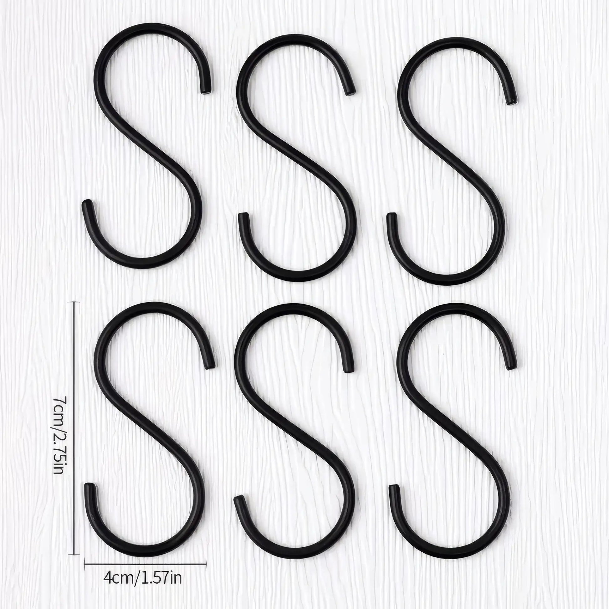 10/20 Black S-shaped Hooks, Wall Mounted Multifunctional Hooks, Used for Hanging Plants, Kitchens, Wardrobes, Black Hooks from PriceLows™