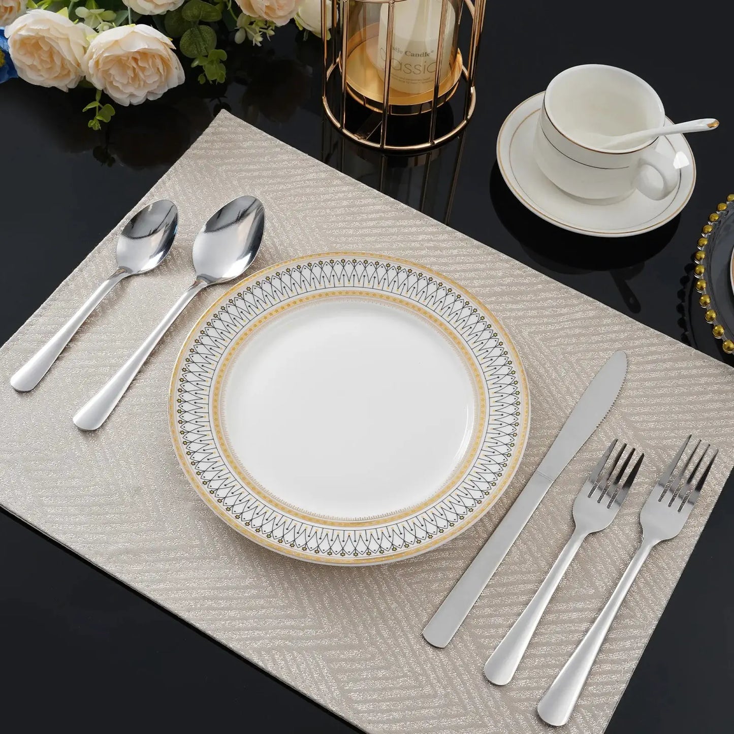 HANSMART 60Pcs Stainless Steel Flatware Set For 12 With Dinner Forks Salad Forks Spoons and Knives Dishwasher Safe from PriceLows™