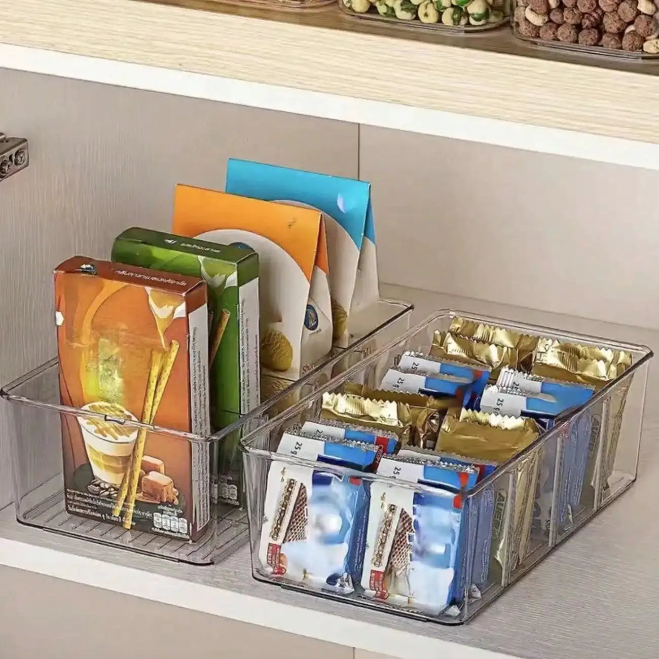 2pcs Transparent Plastic Storage Box, 4-Compartment Tea Bag Organizer, Divided Food Storage Container, Suitable For Pantry, Kitchen, Fridge, Cabinet, Can Store Spices, Snacks And More from PriceLows™