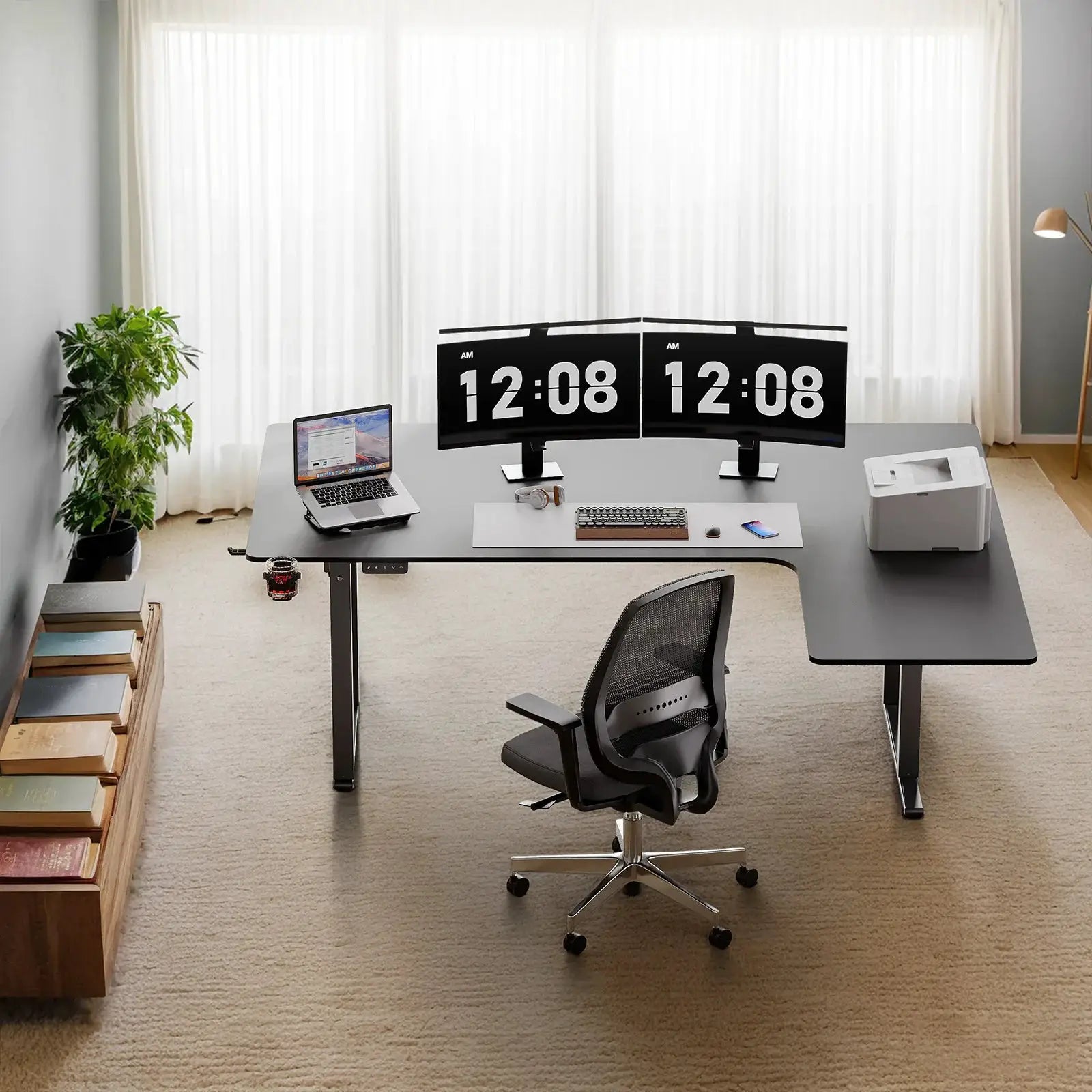 L Shaped Standing Desk, 63/71x43 Inches Electric Stand Up Desk with Dual Motor & Memory Controller, Desk with Adjustable Height from PriceLows™