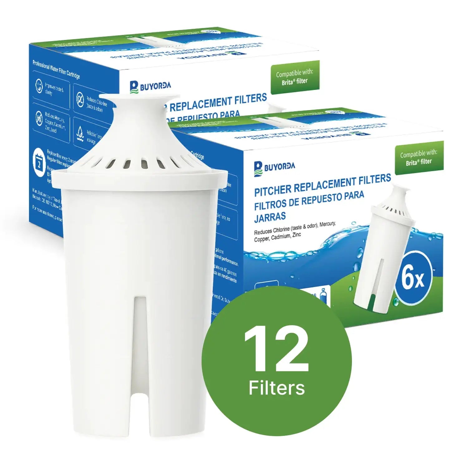 For Brita Water Pitcher Replacement Filters Compatible With Pitchers And Dispensers Except Stream Reduces Copper Cadmium Mercury from PriceLows™