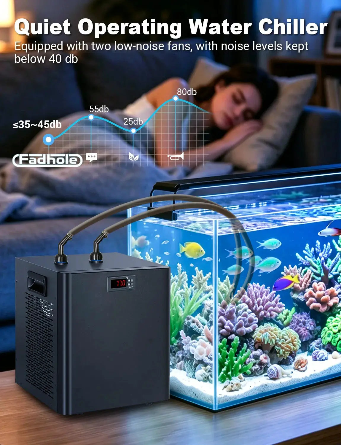 Aquarium Water Chiller | 132 Gallon | 1/2 Horsepower | US Plug