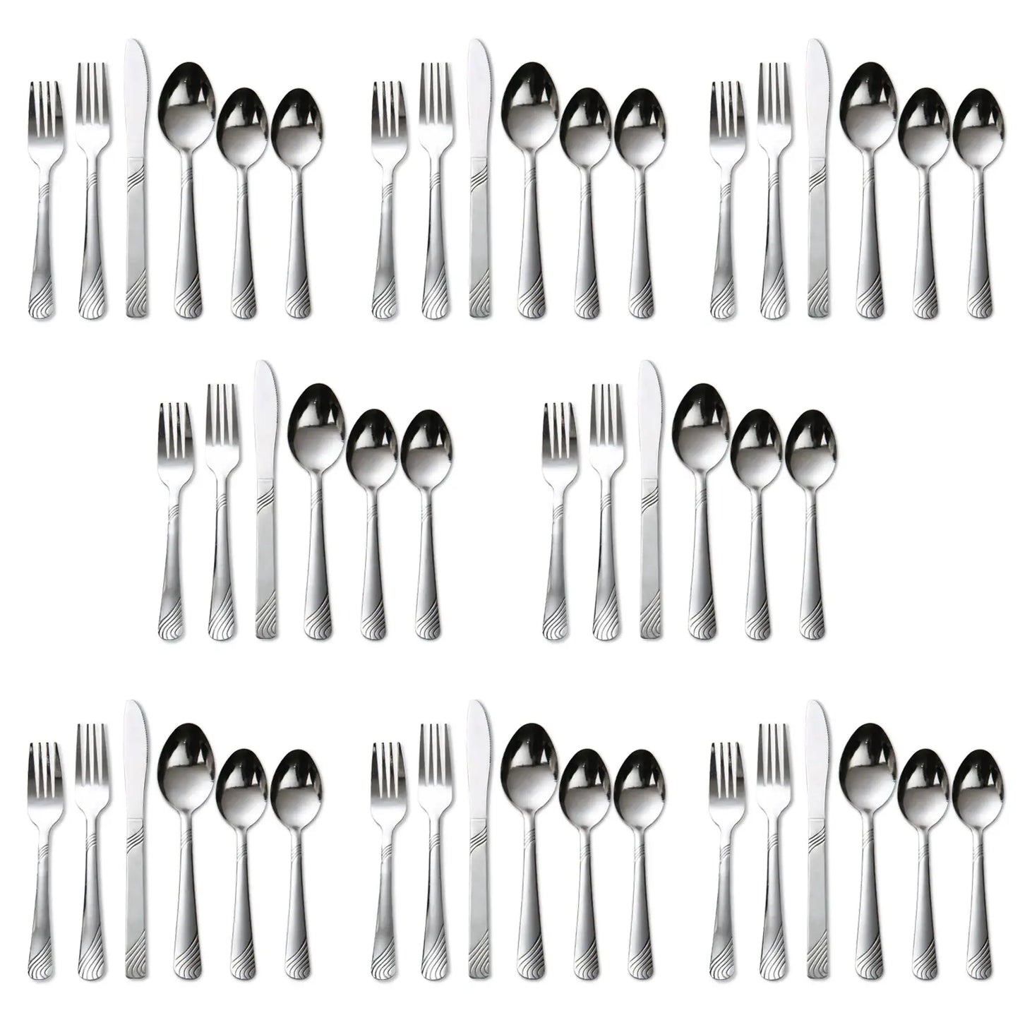 HANSMART 48Pcs Stainless Steel Cutlery Set, Service for 8, Knives Forks Spoons, Kitchen Dinner Gift from PriceLows™