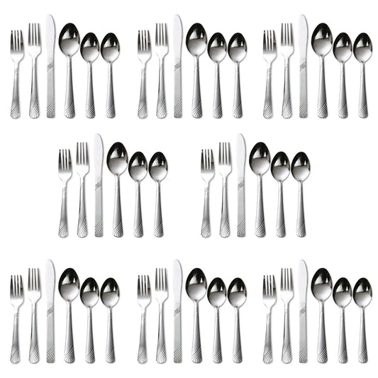 HANSMART 48Pcs Stainless Steel Cutlery Set, Service for 8, Knives Forks Spoons, Kitchen Dinner Gift from PriceLows™