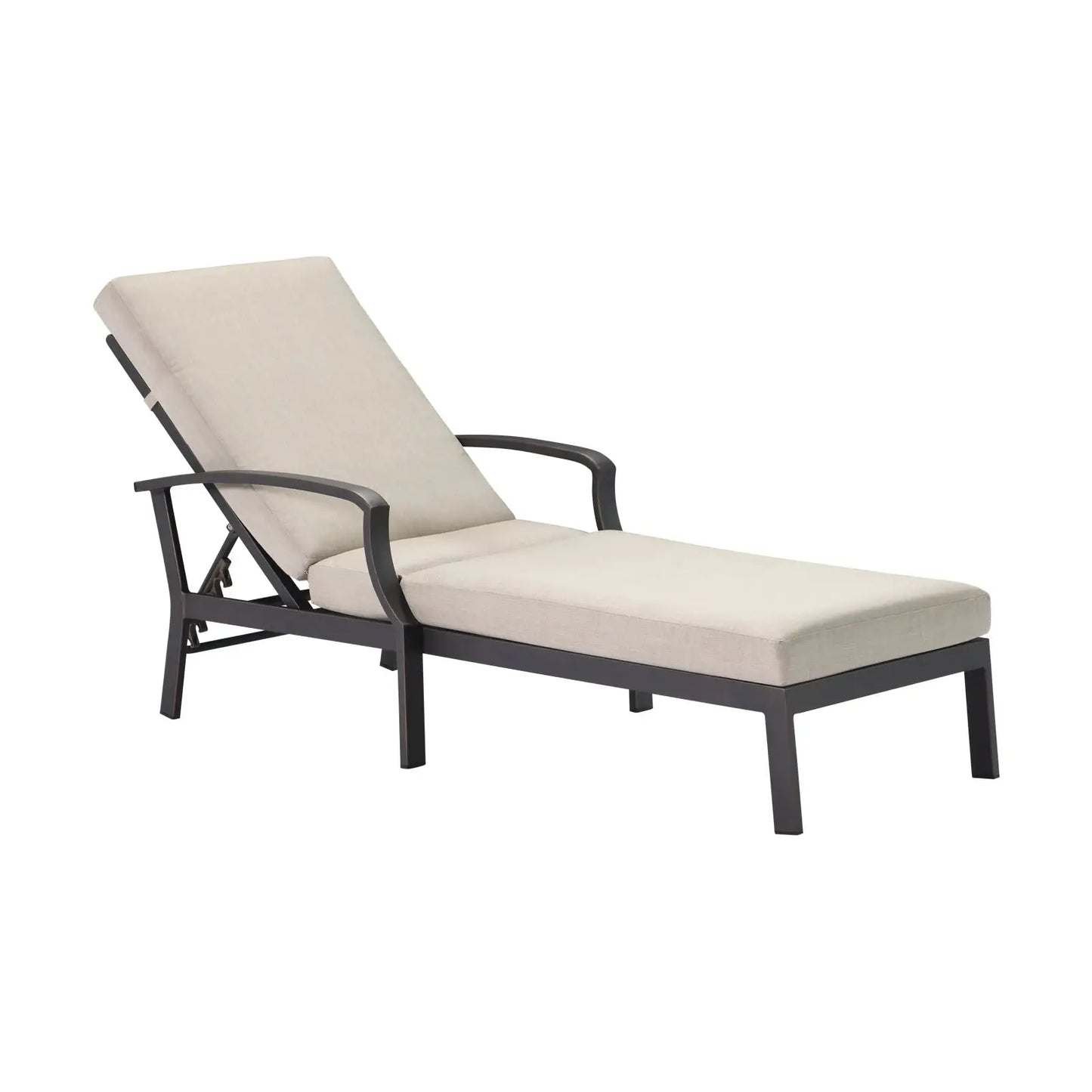 SeeHill Aluminum Outdoor Chaise Lounge Chair with Cushion, Adjustable Backrest Pool Lounger for Patio or Deck Use, Gunmetal from PriceLows™
