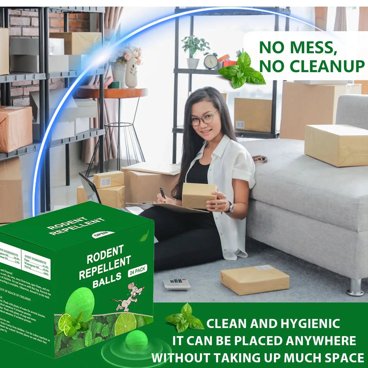 48 PCS Natural Peppermint Oil Rat Repellent Balls – Effective Mouse Repellent for Home & Garden, Repels Rats, Squirrels, Skunks, Raccoons, Spiders from PriceLows™