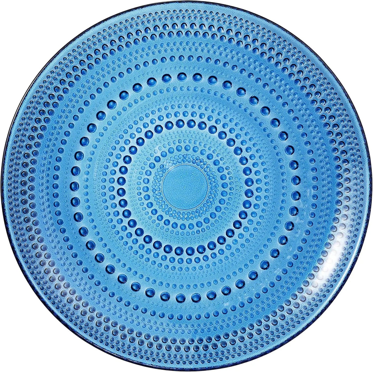 Glass Hobnail Dinner or Charger Plates | Set of 4 | Dark Blue from PriceLows™