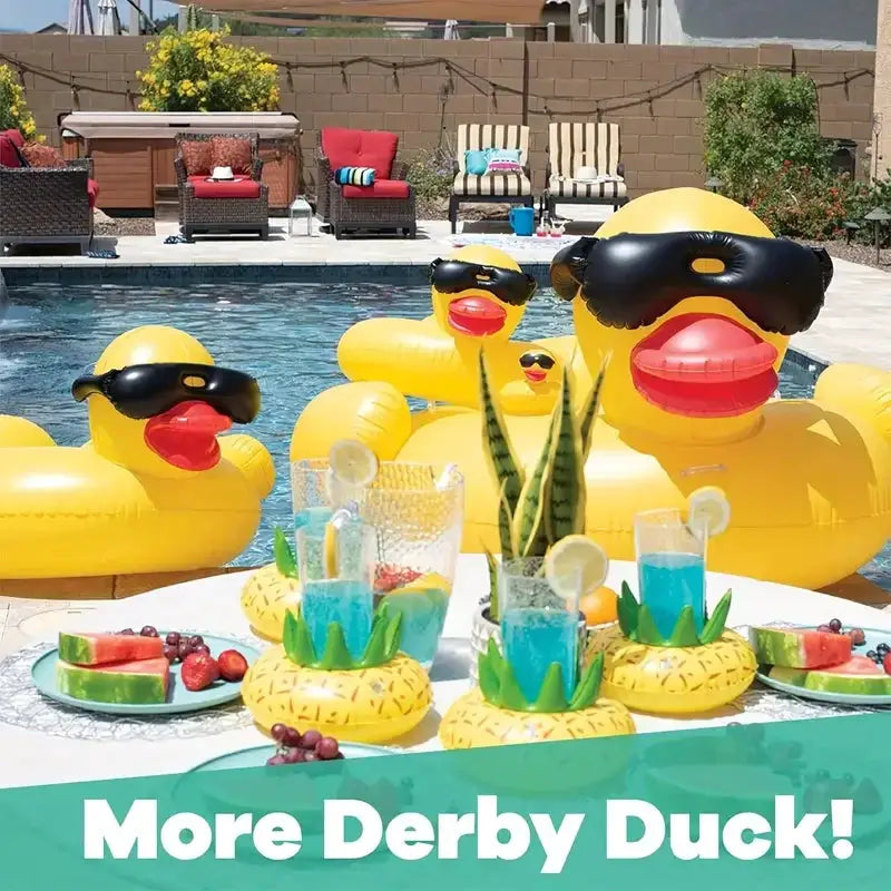 Inflatable Pool Float | Giant Duck Design | Thickened Air Mattress