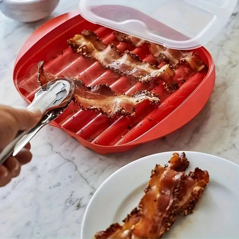 Microwave Bacon Maker Tray | BPA-Free | Vented Splatter Lid