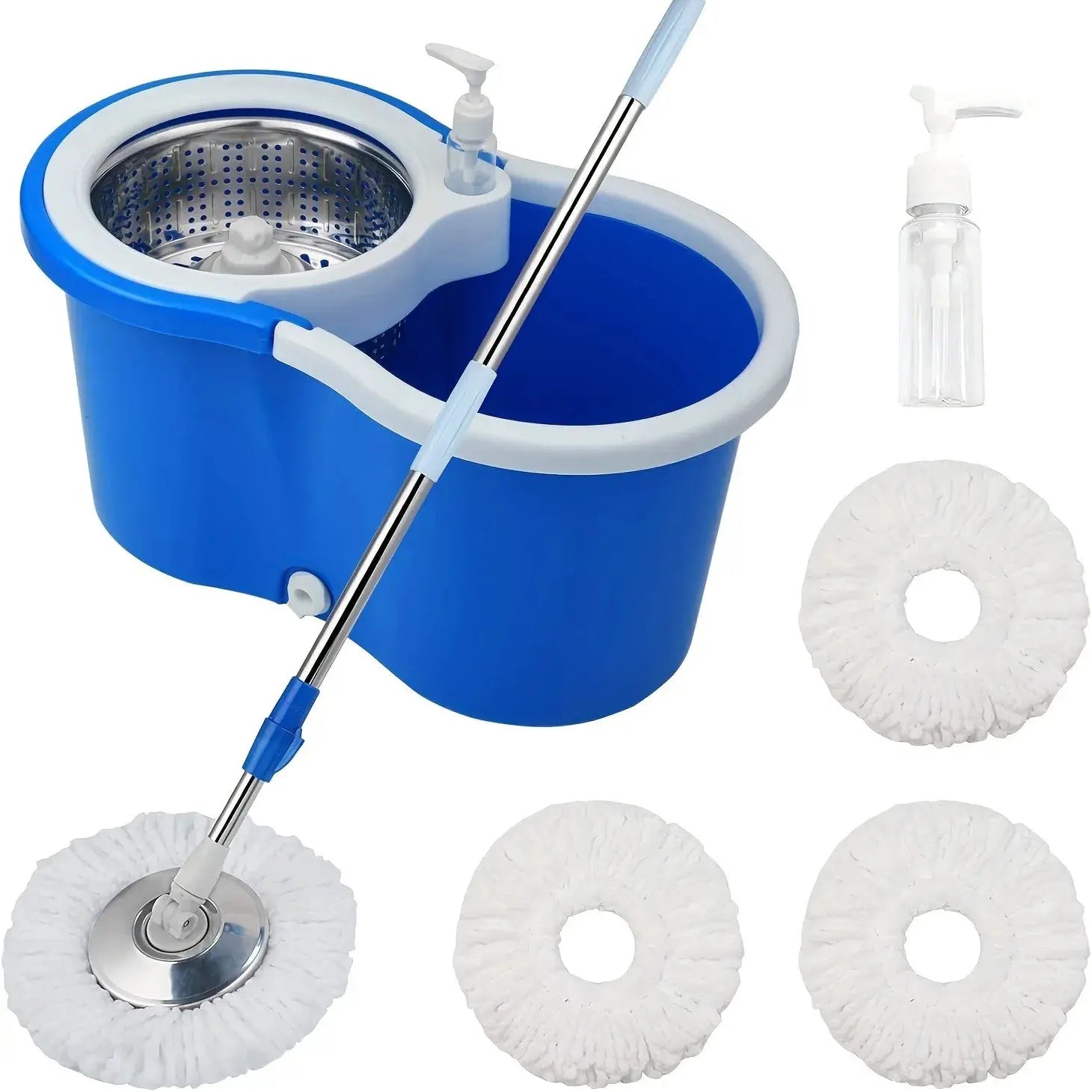 Mop Bucket with Wringer Set, 360 Rotation Mop Bucket Systerm for Floor Cleaning with 3 Microfiber Mop Head for Office And Home Use, Black from PriceLows™