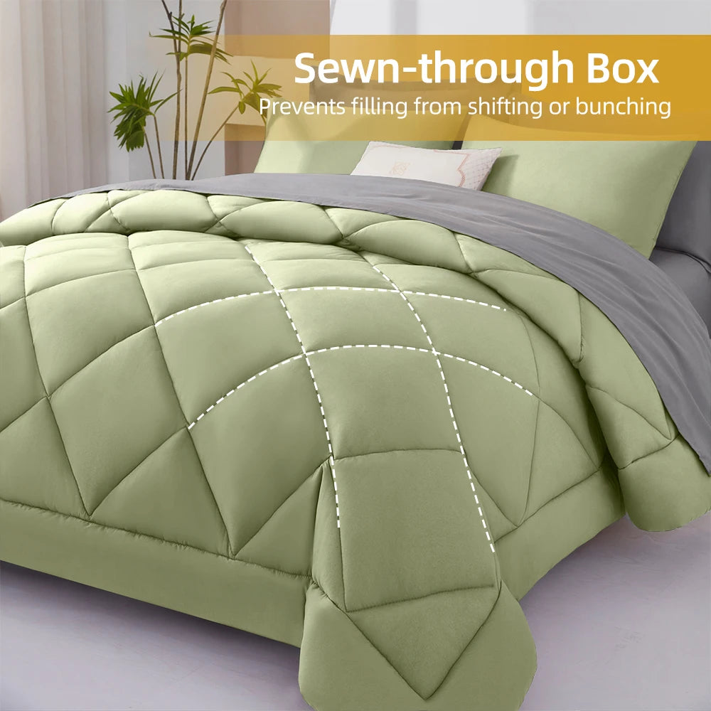 7 Pieces Bed in a Bag King Size, Fluffy Soft All Season Rustic Farmhouse Bedding with Full Sheets Set from PriceLows™