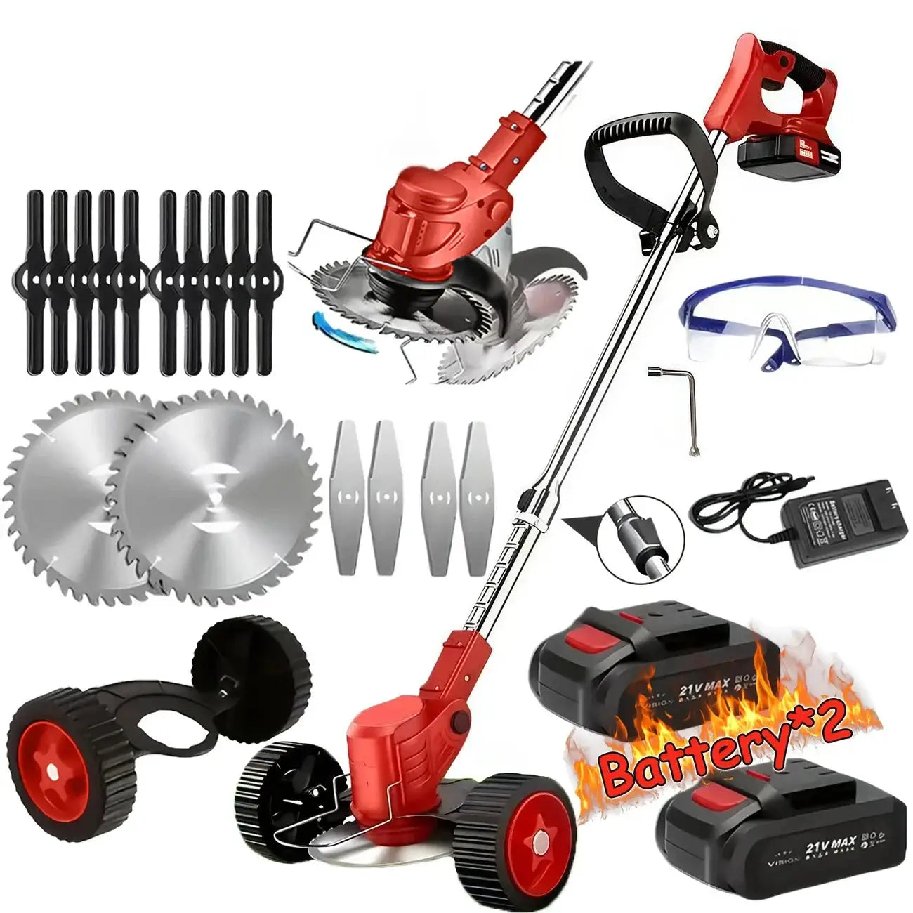 New model for 2025 Cordless Lawn Trimmer TrimmersLawn EdgerMowerBrush CutterWeed Cutter for Garden and Yard Lawn from PriceLows™