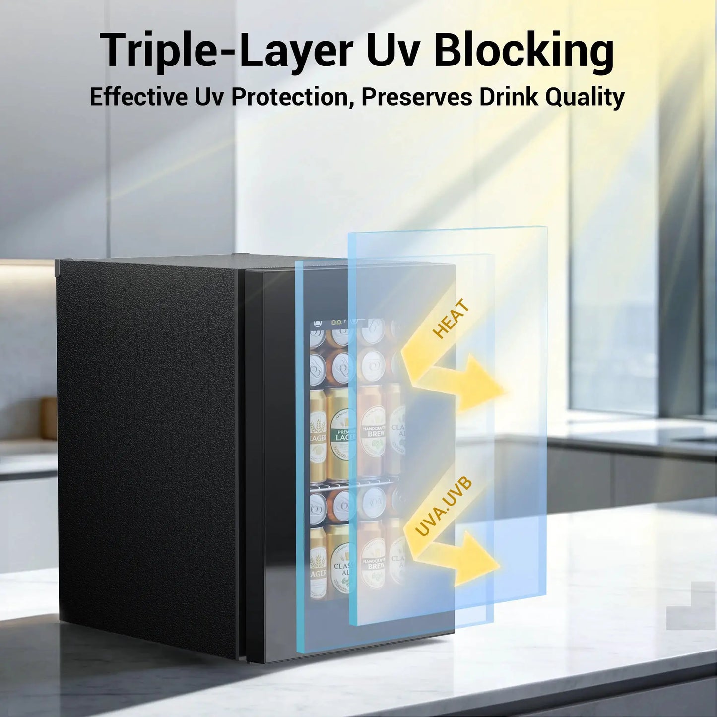 24 Can Glass Door Mini Fridge Beverage Refrigerator Touch Control Wine Cooler for Bottles & Beer Small Fridge for Bedroom/Offic from PriceLows™
