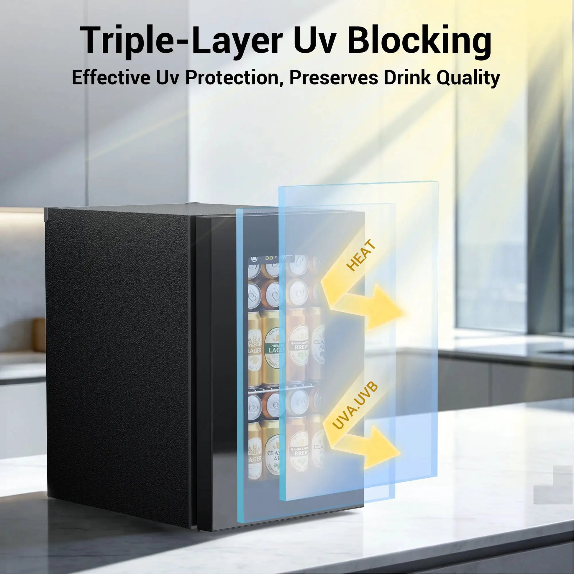 24 Can Glass Door Mini Fridge Beverage Refrigerator Touch Control Wine Cooler for Bottles & Beer Small Fridge for Bedroom/Offic from PriceLows™