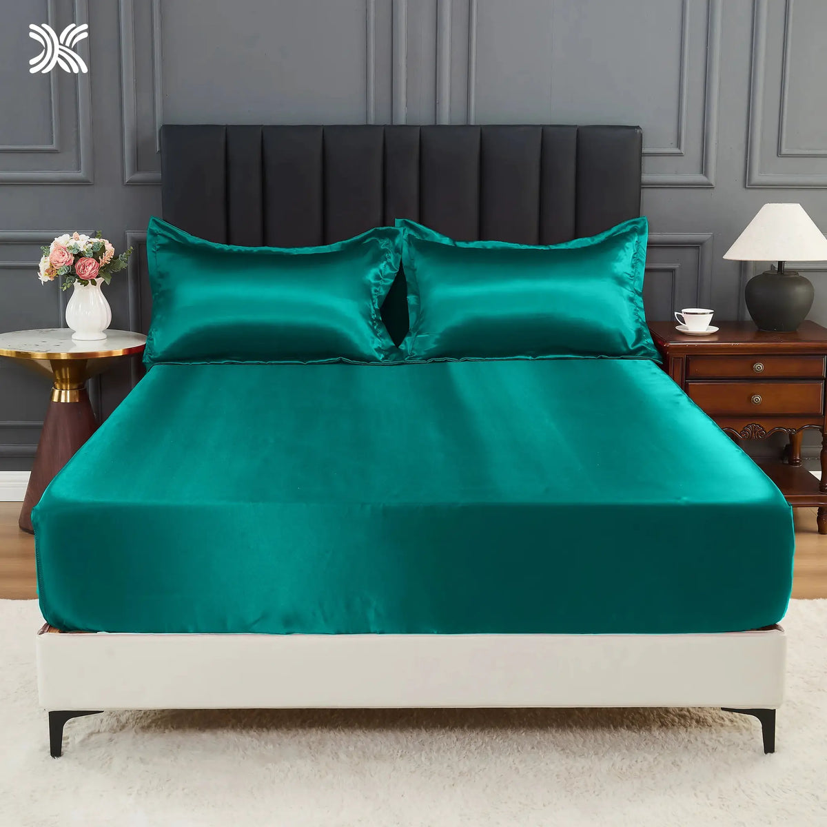 Microfiber Fitted Sheet Set | Satin Finish | 3 Piece Set