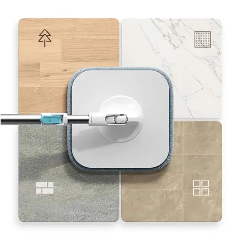 Spin Mop and Bucket Set with Dirty and Clean Water Separation System, Self-Wringing 360° Rotating Flat Mop, Hands-Free Self from PriceLows™