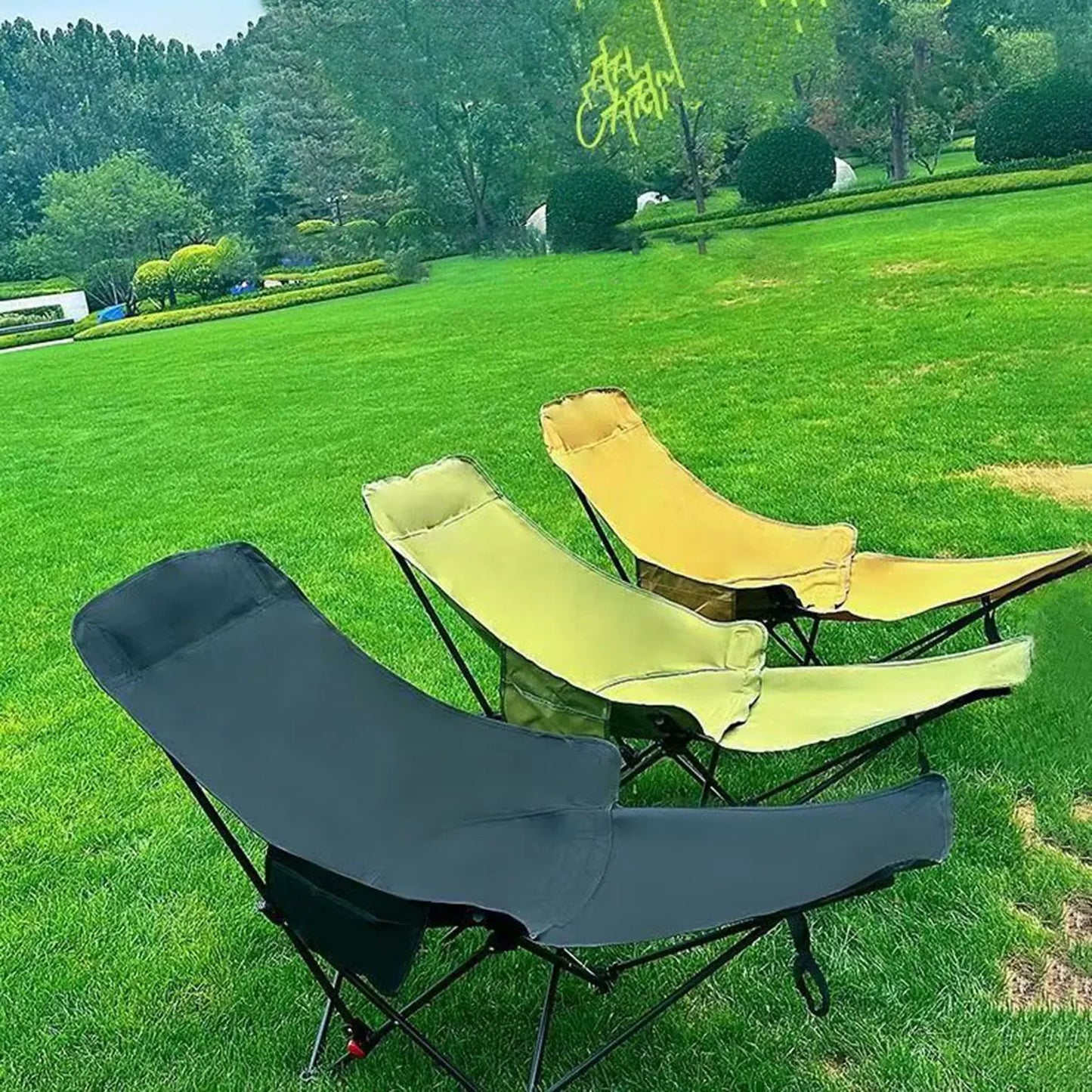Camping Folding Chair | 4 Gear Adjustable | Foot Support | One Size