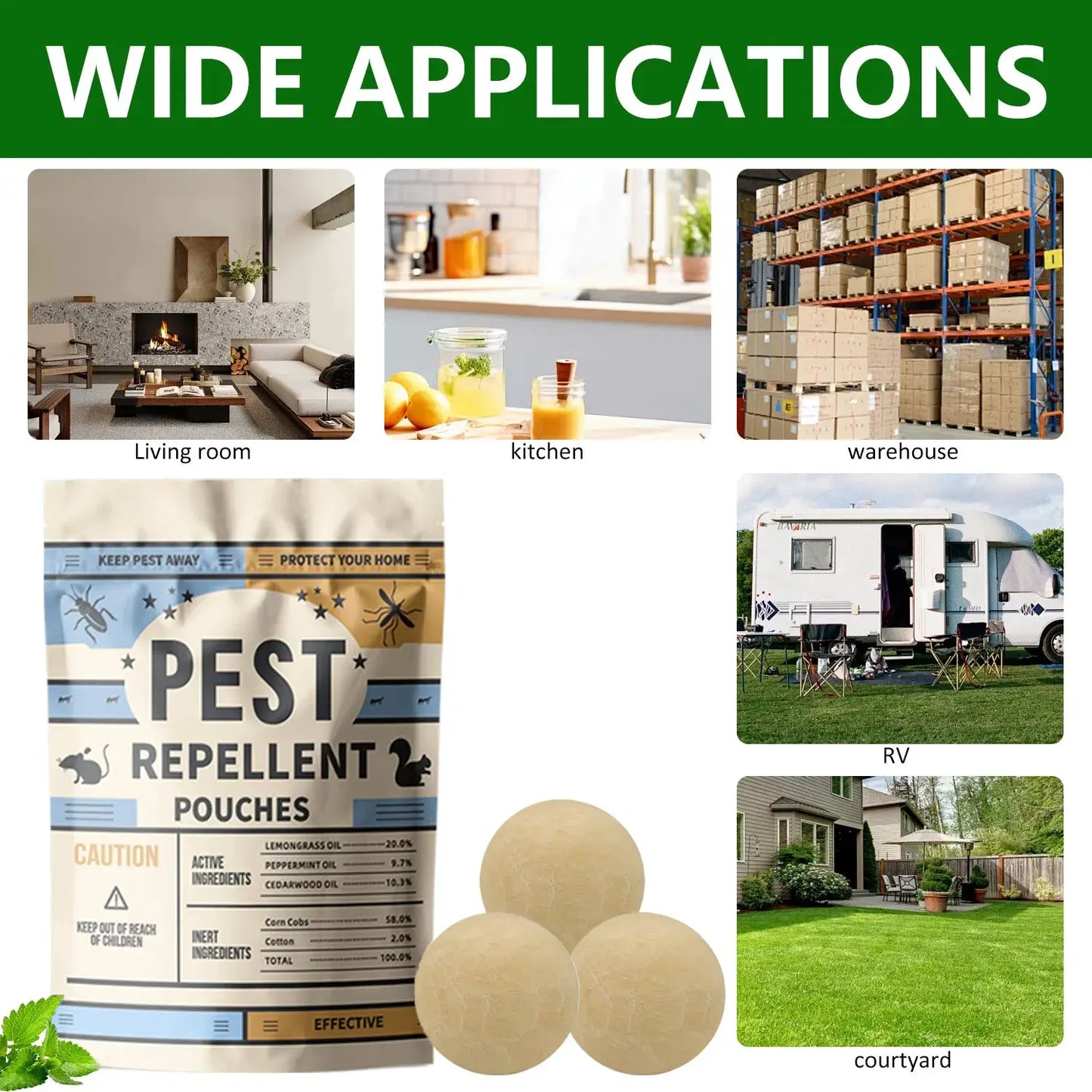 Pest Repellent Balls Peppermint,Mice Repellent,Rat Repellent Repels Rodents,Spiders,Roaches,Ants,Moths & Other Pests, High-Strength Mouse Repellent-20Balls from PriceLows™