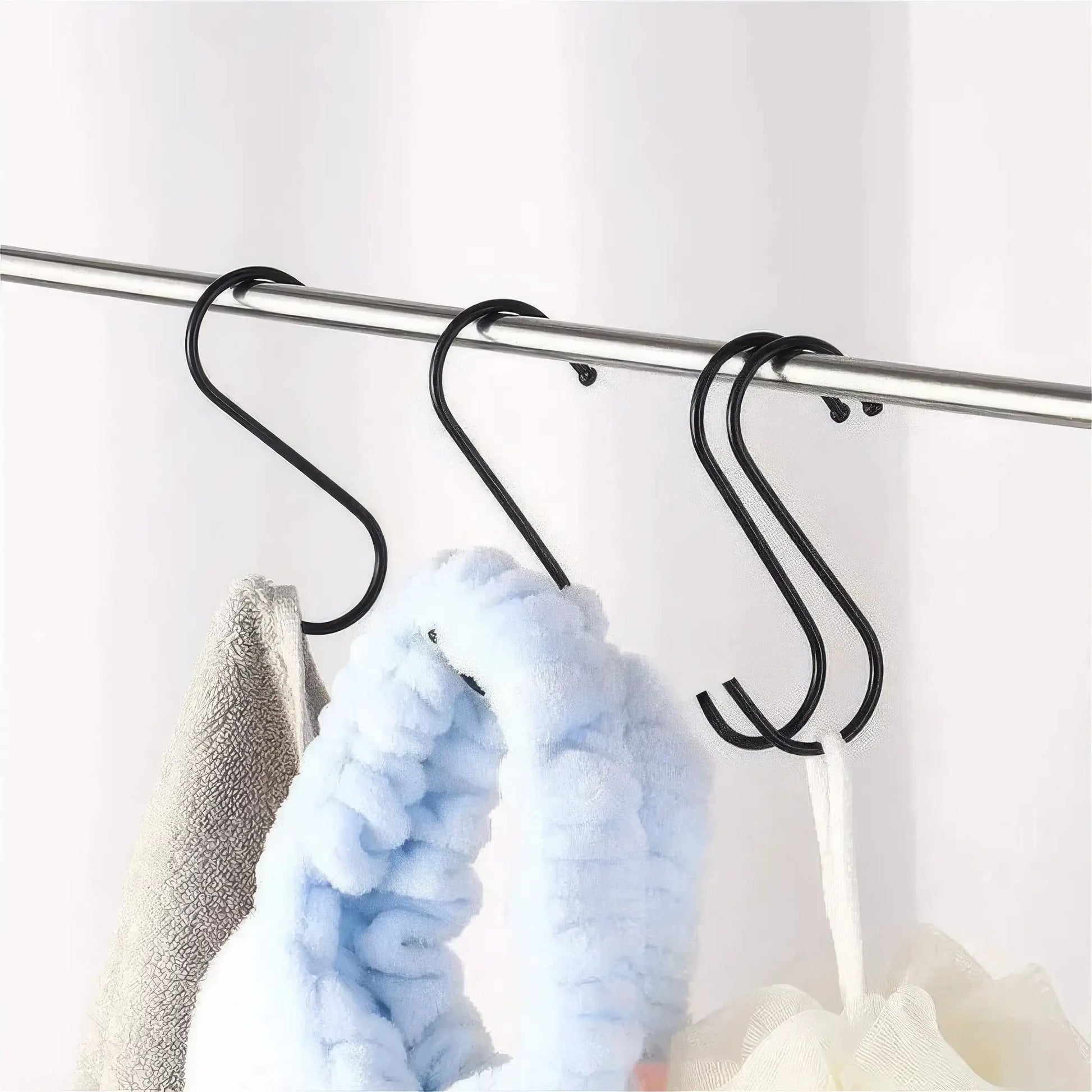 10/20 Black S-shaped Hooks, Wall Mounted Multifunctional Hooks, Used for Hanging Plants, Kitchens, Wardrobes, Black Hooks from PriceLows™